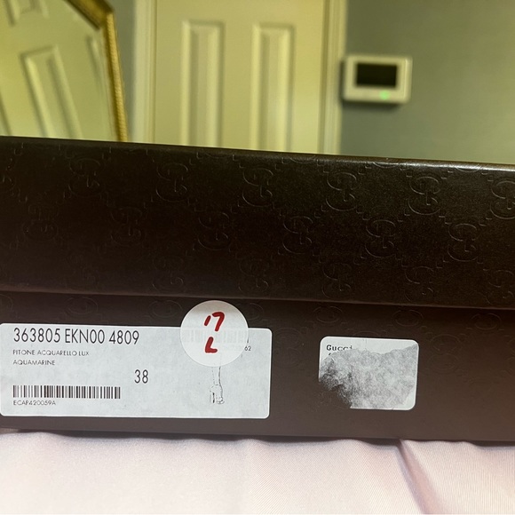 GUCCI PYTHON HORSEBIT KNEE HIGH BOOTS BLUE BROWN 38 - Picture 2 of 13